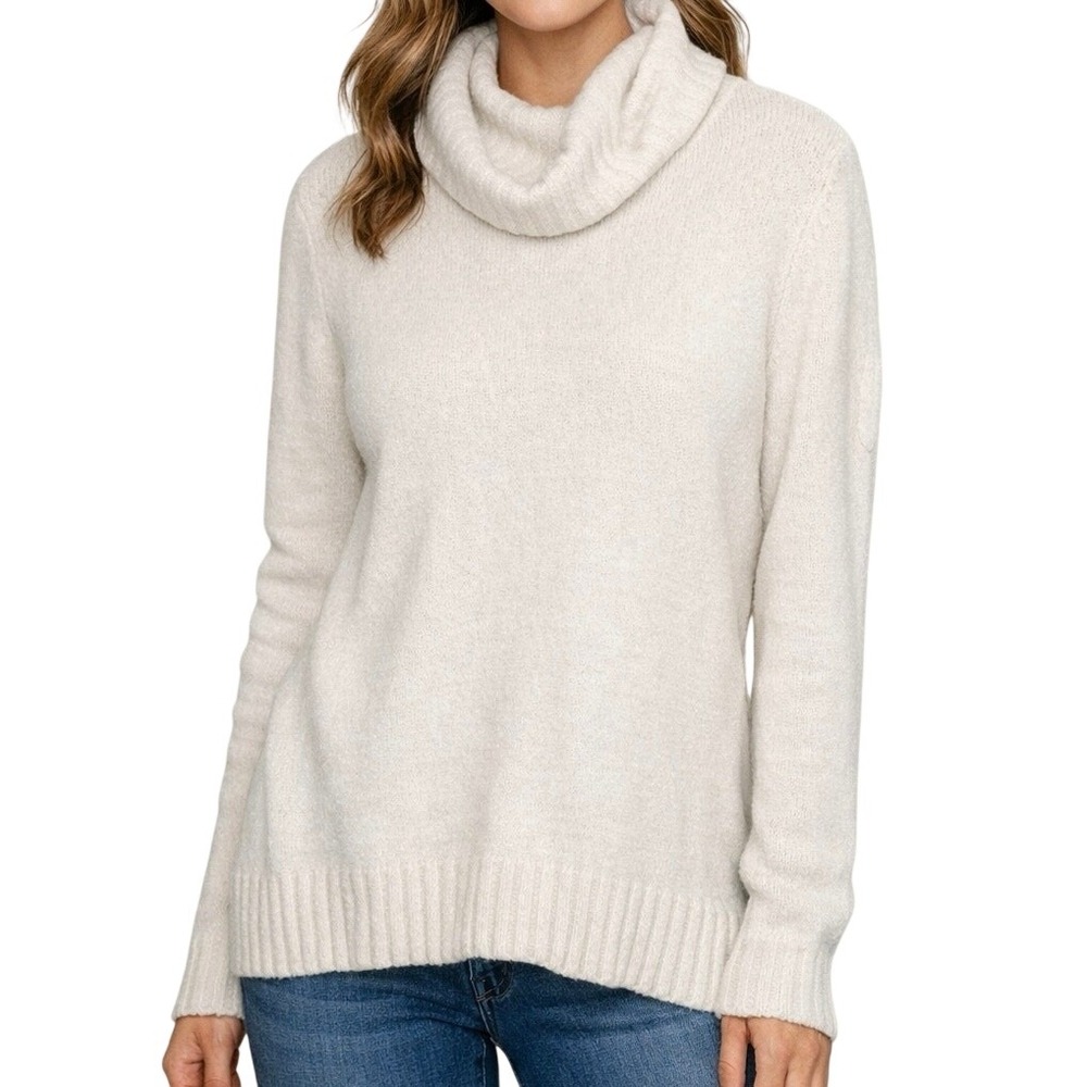 Athleta Cozy Cowl Neck Sweater Women's Medium Soft Neutral Pullover